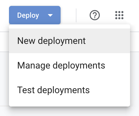 App Script new deployment