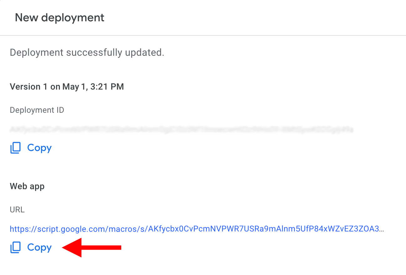 Apps Script web app url